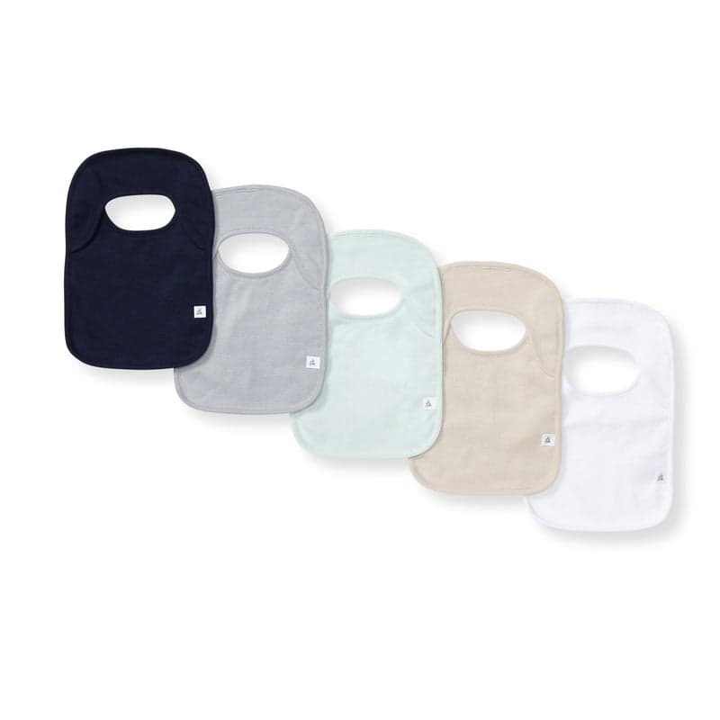Burt's Bees Baby Organic Lap Shoulder Bibs, 5 Pack