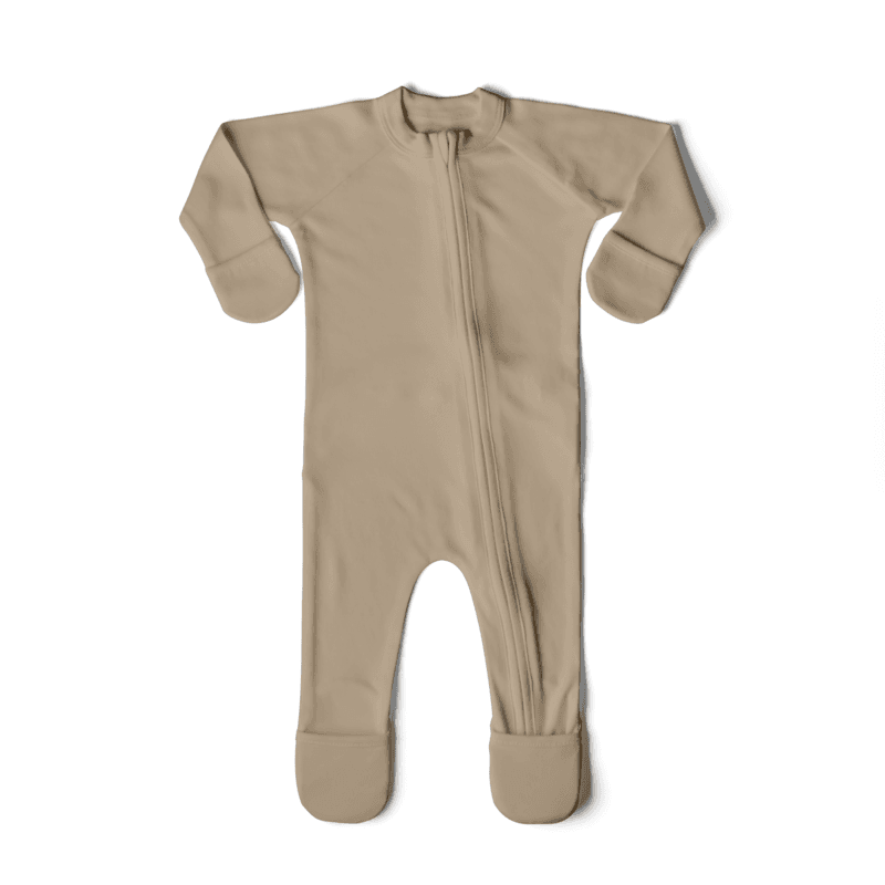 Goumi Kids Bamboo and Organic Cotton Footie (Oat)