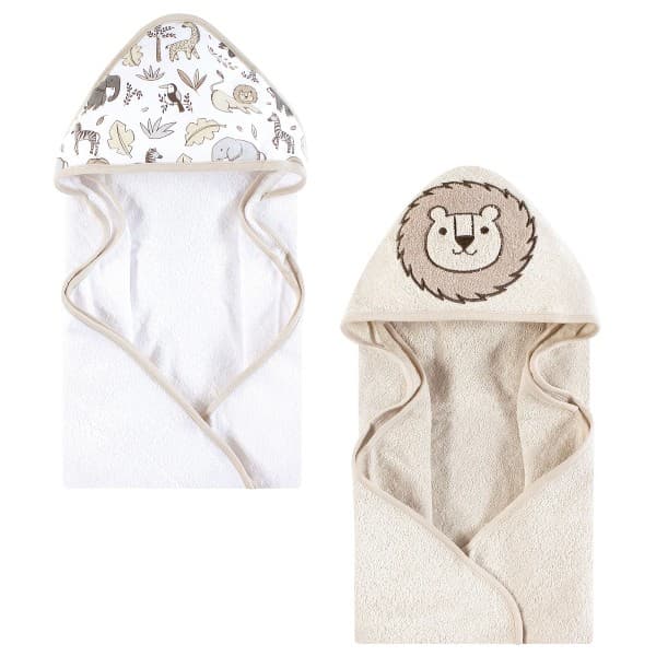Hudson Baby Animal Face Hooded Bath Towel