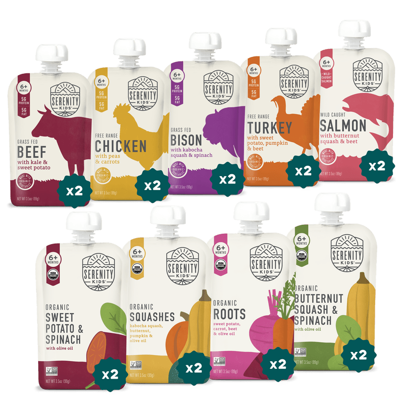 Serenity Kids Meat and Veggie Pouches Variety Pack